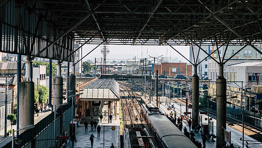 Trem, Estação, arquitetura, metrô, ferroviário, comboios, plataforma