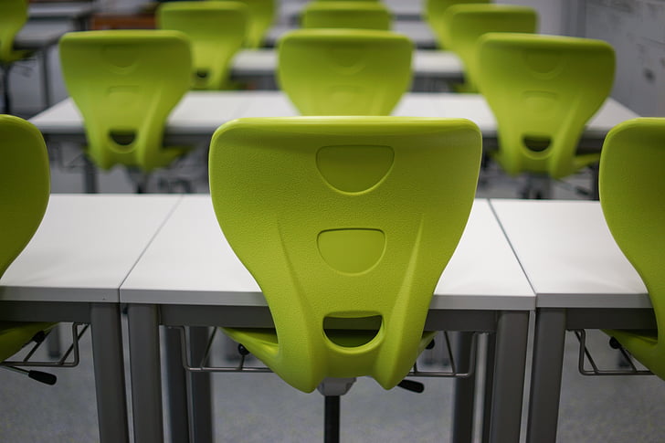 klasėje, mokyklos, rašomasis stalas, kėdė, klasės, švietimo, plastikas
