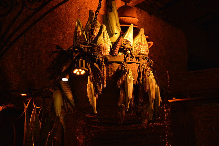 kukuřice, rustikální, vnitřní, venkova