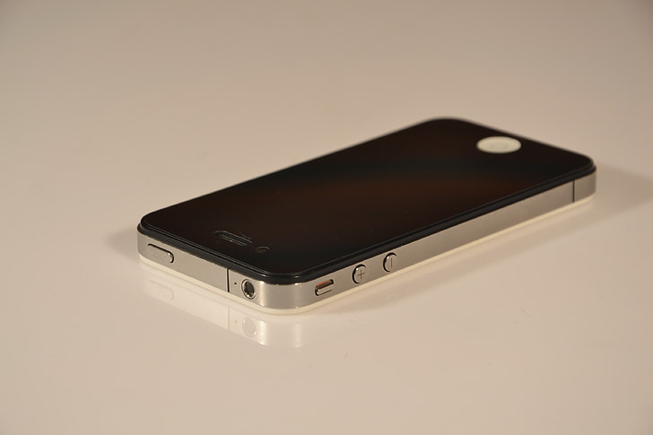 iPhone, iPhone 4, τηλέφωνο, μαύρο, κελί, κινητό τηλέφωνο