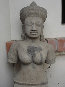 Lampang, pedra trabalhada, subúrbio, estátua, escultura, Buda, Budismo