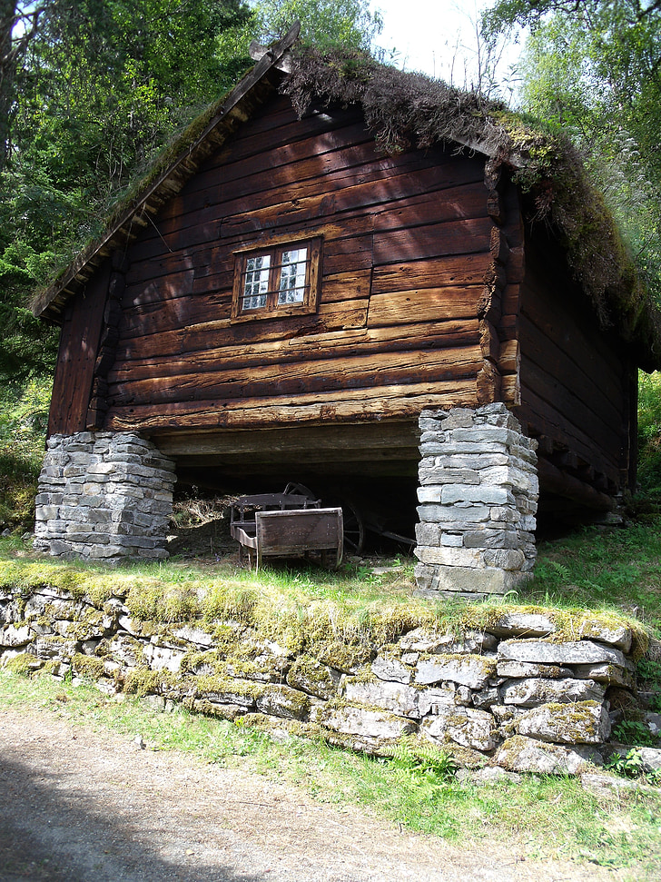 dům, dřevo, Baita, Norsko