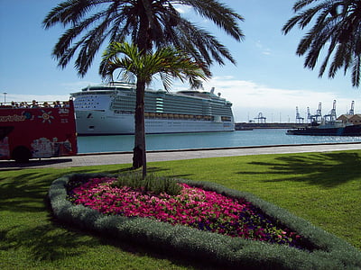 crucero, Islas Canarias, de la nave, Puerto, reflexiones, cielo, Puerto
