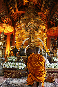 mesura, monjos, Tailàndia, budisme, religió, Àsia, Buda