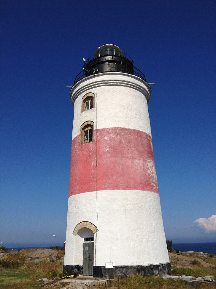 lighthouse, swedish archipelago, söderarms lighthouse, stately, target, sea, still