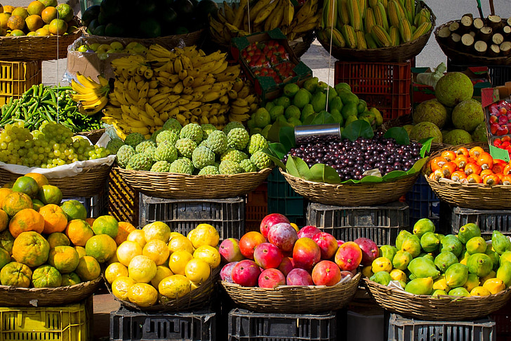 owoce, rynku, Farmer's market, warzywa, świeży, zdrowe, jedzenie