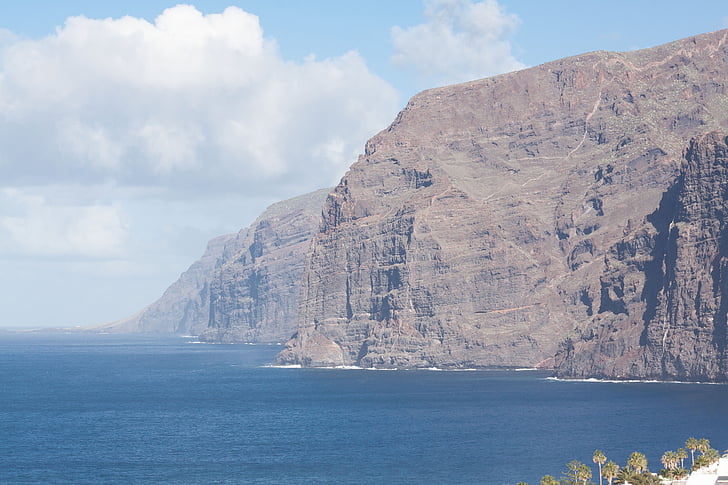 kallioita, Cliff, Los Gigantesin, Tenerife, Santiago del teide, länsirannikolla, Sea