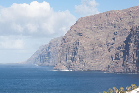 klintis, klints, Los gigantes, Tenerife, Santiago del teide, rietumu krastā, jūra