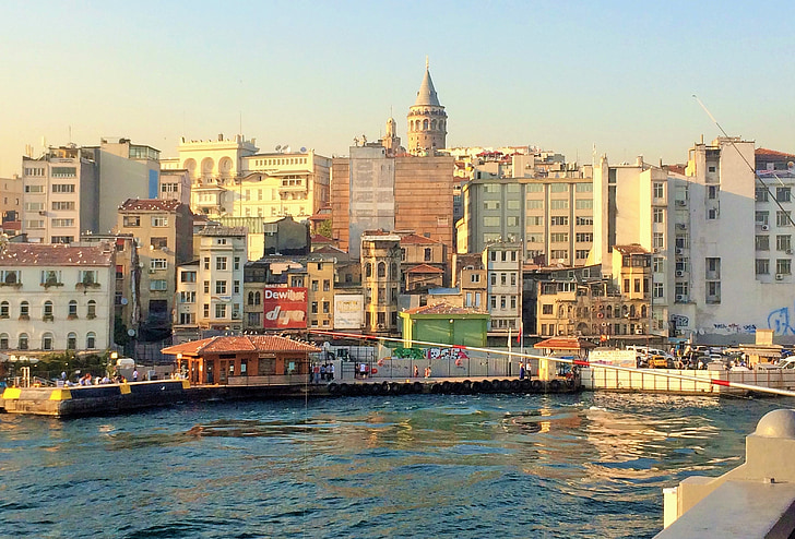 Istanbul, Turkiet, staden, vatten, floden, havet, byggnader