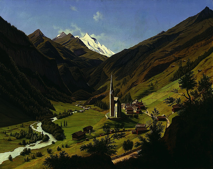 Hubert sattler, paysage, peinture, art, artistique, Artistry, huile sur toile