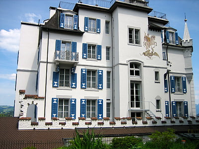 Chateau gütsch, Lucerne, Sveitsi, Castle, Lake lucerne alueen