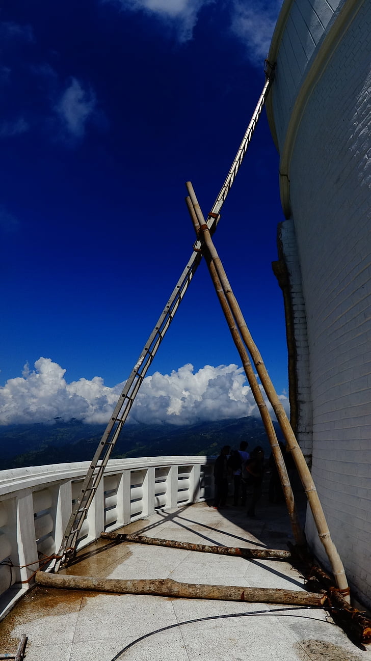 главата, бамбук, изграждане, ступа, Непал, Pokora, скеле