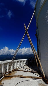 testa, bambù, costrutto, Stupa, Nepal, Pokora, impalcatura