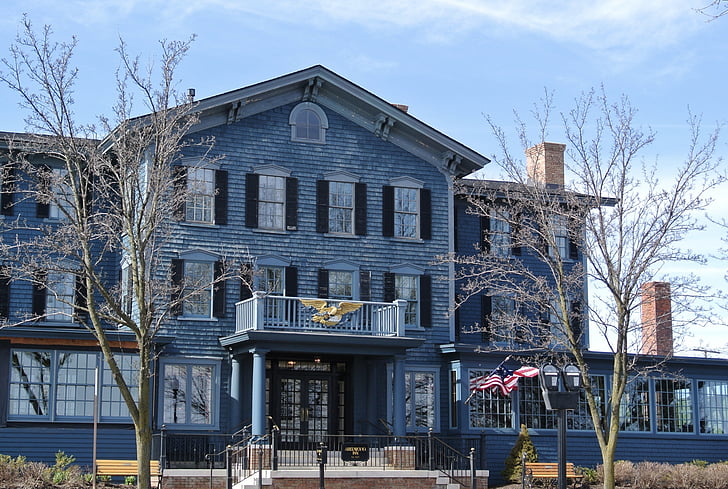 Sherwood inn, Skaneateles, New Yorkissa, Finger lakes, Skaneateles lake, arkkitehtuuri, House