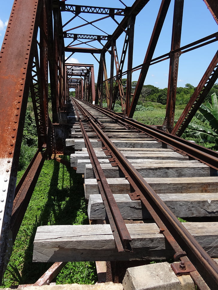 ponte, faixa, caminhos de ferro