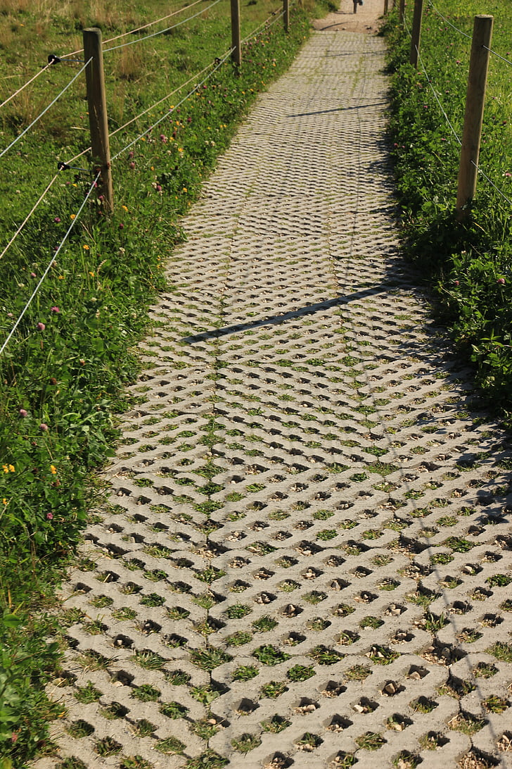 away, patch, paving stones, pattern, structure, paved, sidewalk