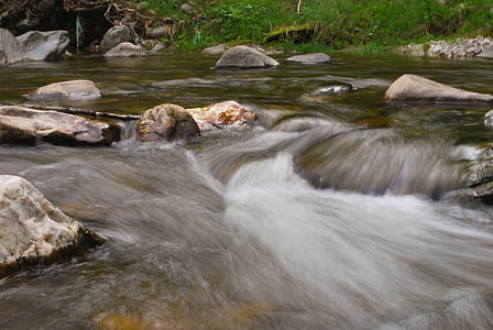 riu, l'aigua, flux, ràpida, pedres, natura, corrent