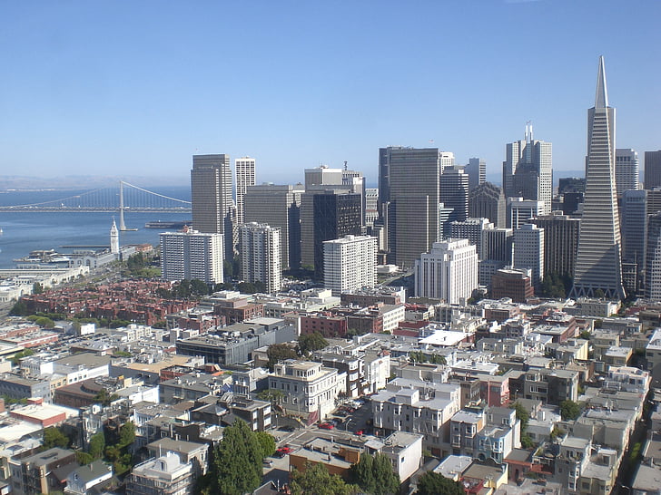 град, Skyline, Сан Франциско, Калифорния, градски пейзаж, градски силует, архитектура