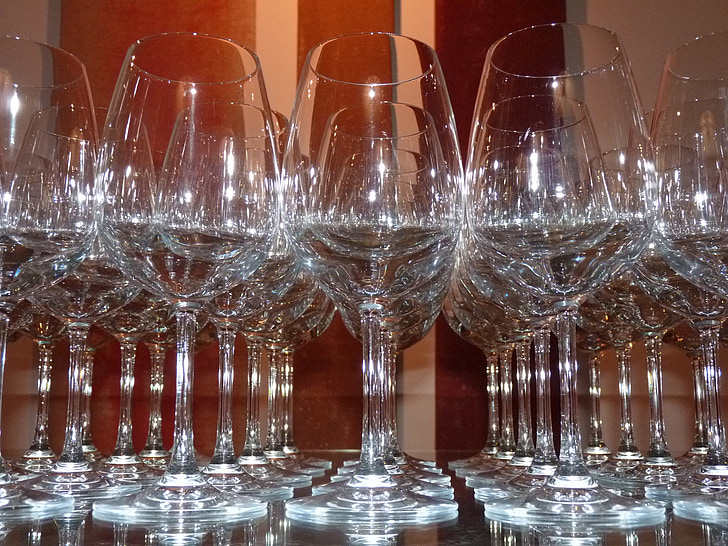 staklo, čašu vina, vino, naočale, prozirna, jasno