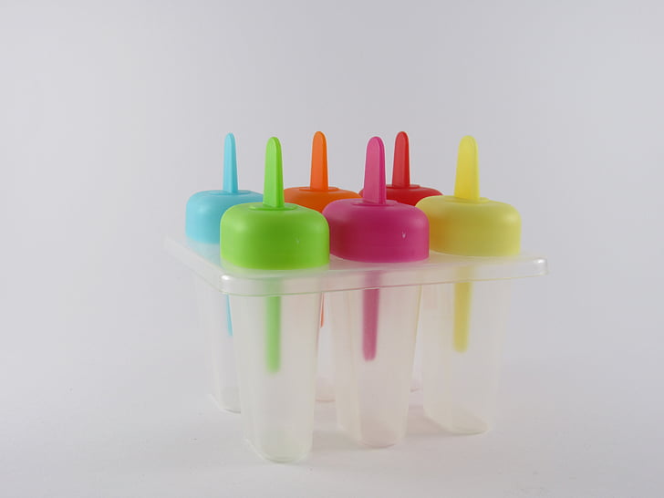 LED, Ice lolly zer, barevné, barvy, zmrzliny, ze, voda
