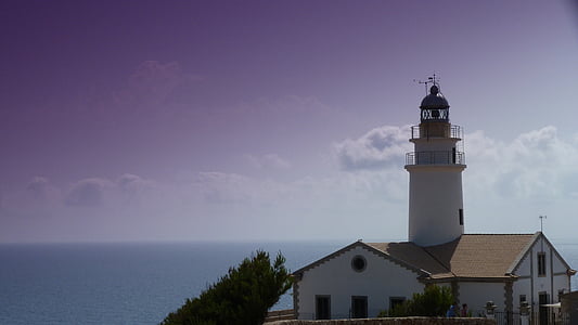 Lighthouse, vand, havet, romantisk, Middelhavet, tilbage lys