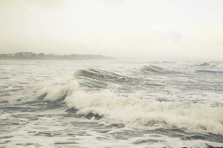 бушує, seawaves, Поганий, погода, море, поливати, хвиля