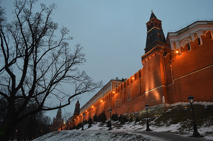 Kreml, Russland, Wand, Moskau, Wahrzeichen, berühmte, Kathedrale