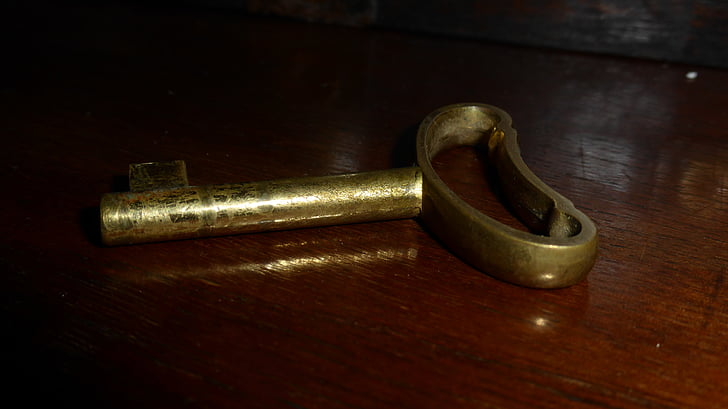 ключ, злато, кабинет ключ, затвори, замък, близо до, загадъчна