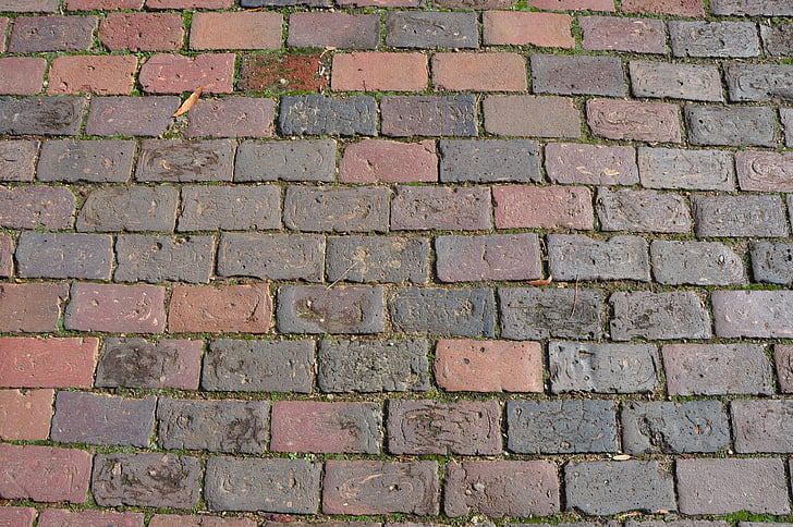 calçada, tijolo, estrada, pedra, textura, pavimento, urbana