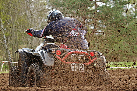 ATV, modder, motorcross, all - terrain voertuig, Kruis, race, Quad
