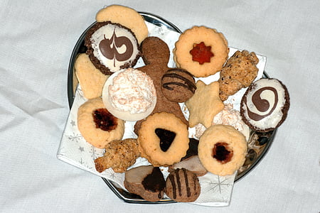 soubor cookie, vánoční cukroví, malé dortíky, Vánoční, pečivo