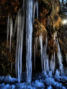 cascade, ice, gel, landscapes, winter, frozen water, frost