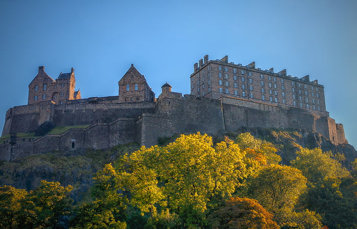 Edinburgh, Castle, Edinburgh castle, Edinburg, Fort, berømte sted, arkitektur