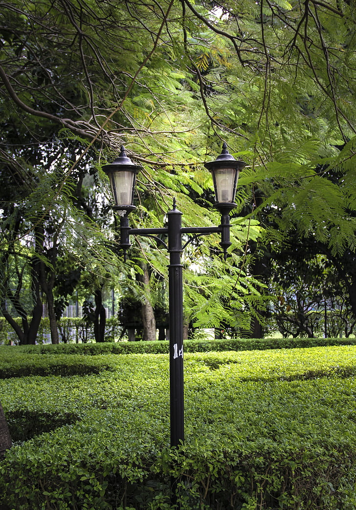 уличната лампа, парк, лампа