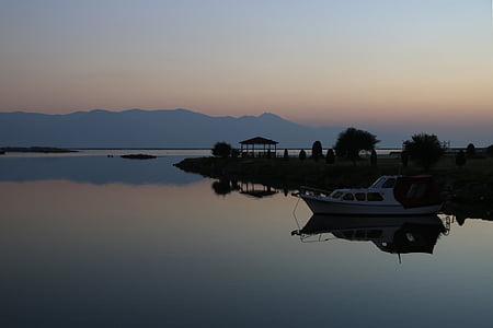 puesta de sol, Marina, en la noche, paisaje, Turquía, solar, naturaleza
