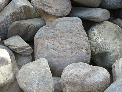 akmenys, tekstūros, pilka, akmenukai, fono