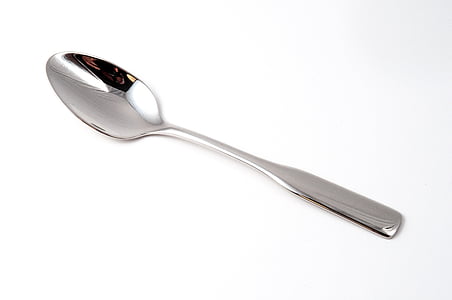silver, spoon, white, surface, Teaspoon, Coffee Spoon, Metal