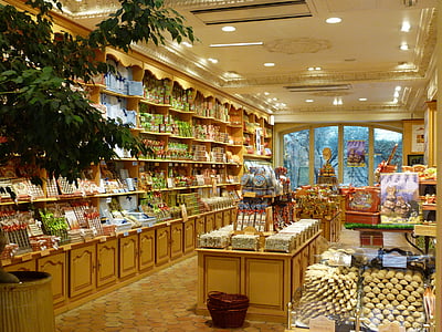 Toko, gula-gula, perdagangan, merchandiser, interior, Tampilan