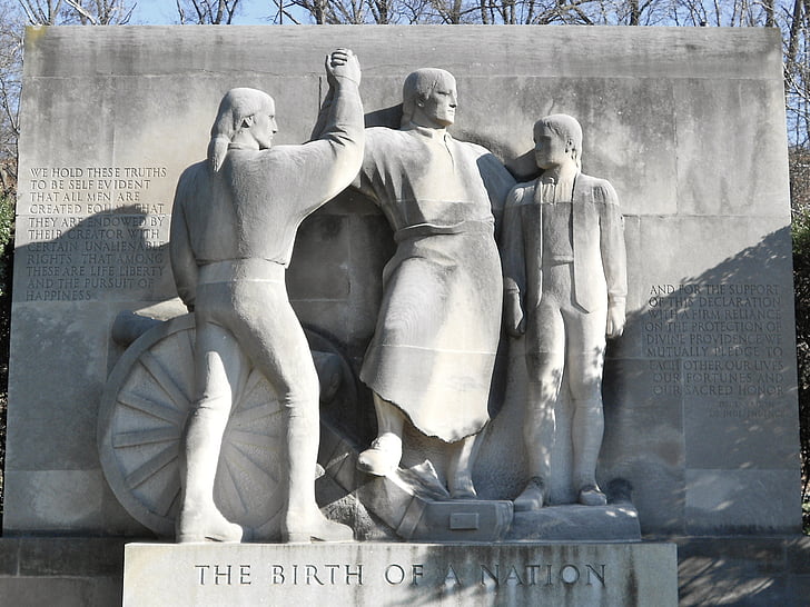 Рождение нации, скульптура, Парк Фейрмаунт, Филадельфия, Памятник, Мемориал, цифры