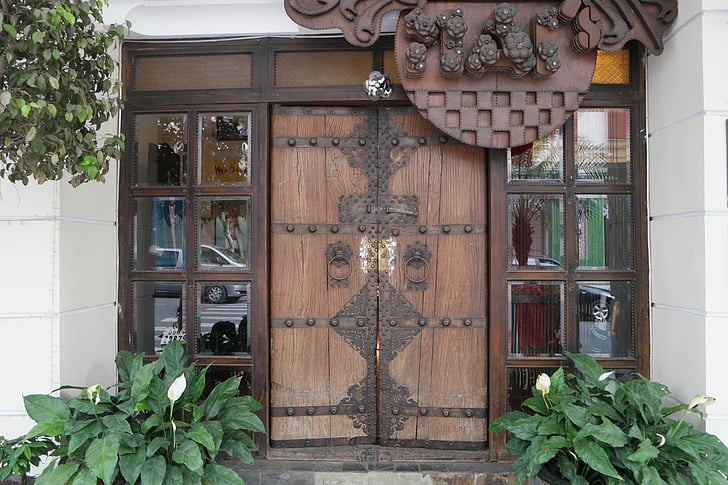 maan, houten deur, Gate, ingang, Classic, Westerse static