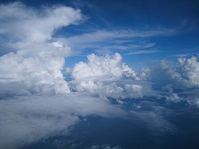 fotografia aèria, cel, blanc, núvol, ambient, temps, natura