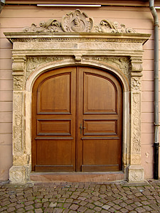 porta, l'entrada, l'entrada de casa, vell, antiga porta, fusta, interval d'entrada