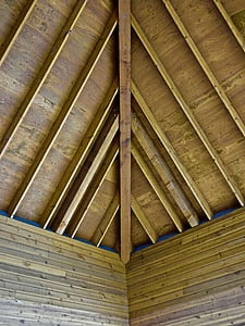 sostre, fusta, construcció, interior, disseny
