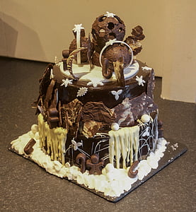 ケーキ, チョコレート, 誕生日, チョコレート ケーキ, 祝う, デザイン, アイシング