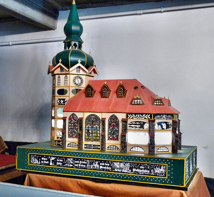 model kirke, skyggespil, Sebnitz