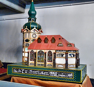 модел църква, сянка игра, град Sebnitz