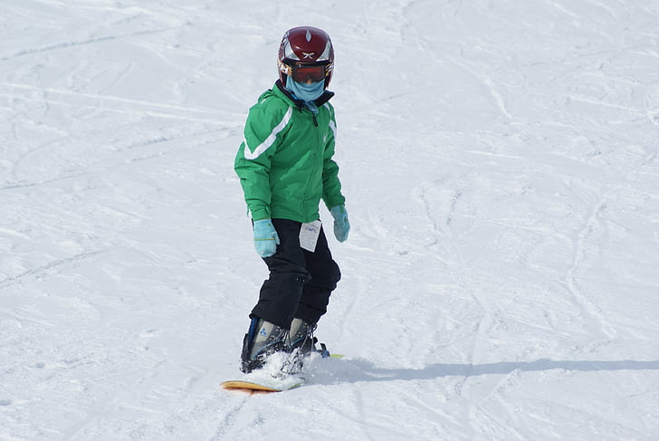 niño, snowboard, invierno, deporte, nieve, snowboard, activo