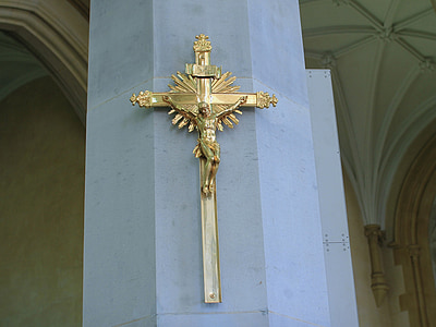 krucifix, guld, Cross, kyrkan, Domkyrkan, Perth, Australien