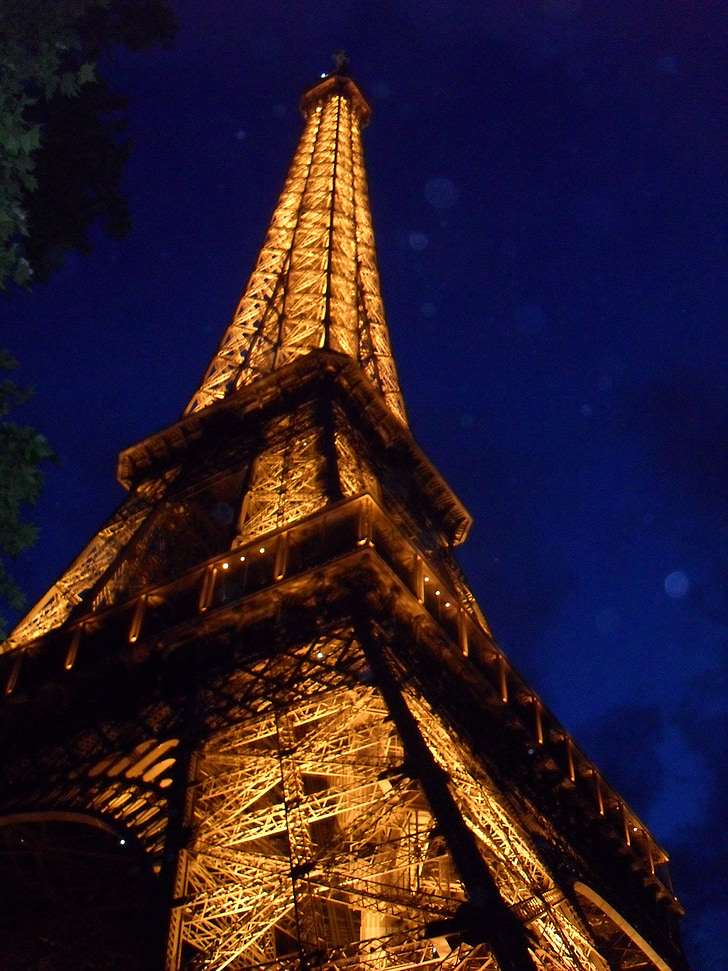 Eiffel, Tower, Eiffel-torni, Pariisi, Ranska, arkkitehtuuri, valo
