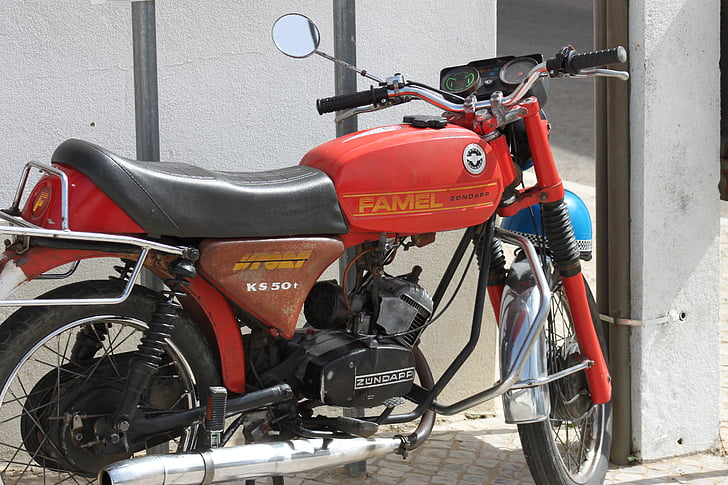 moped, old motorcycle, holiday, motorcycle, red, zundapp